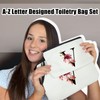 Vavabox 2 Pcs Initial Makeup Bag Set,Birthday Gifts for Women,Ideal