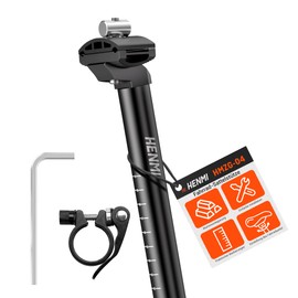 HENMI Fahrrad Sattelstütze mit Schnellspanner Sattelklemme,Verstellbar Sattelstange 27.2mm mit 400 mm Länge für E-Bikes,MTB,Rennrad,Trekking (400mm*27.2mm)