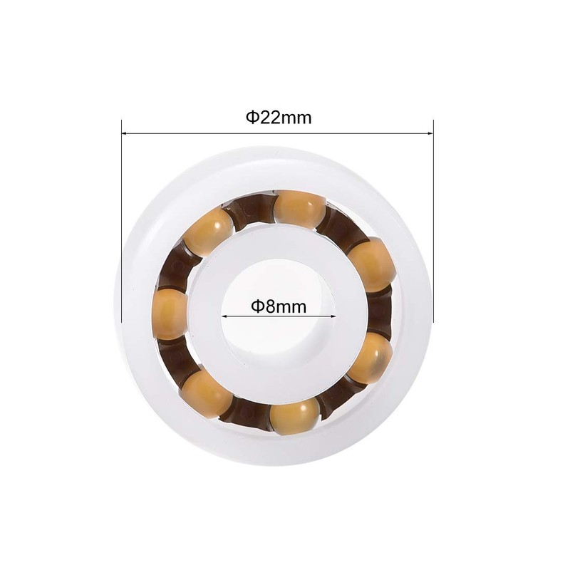 uxcell 608 Plastic Bearings 8x22x7mm Glass Ball Nylon Cage 5pcs