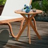 Costway 27" Outdoor Round Table X-Shape Solid Wood Coffee Side