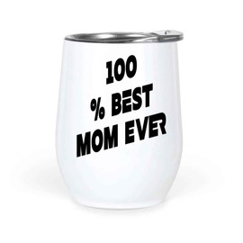 the Mom Ever Typewriter Gift, Ideal for the Upcoming Mother's Day - on 12 Oz White Stainless Steel Wine Tumbler
