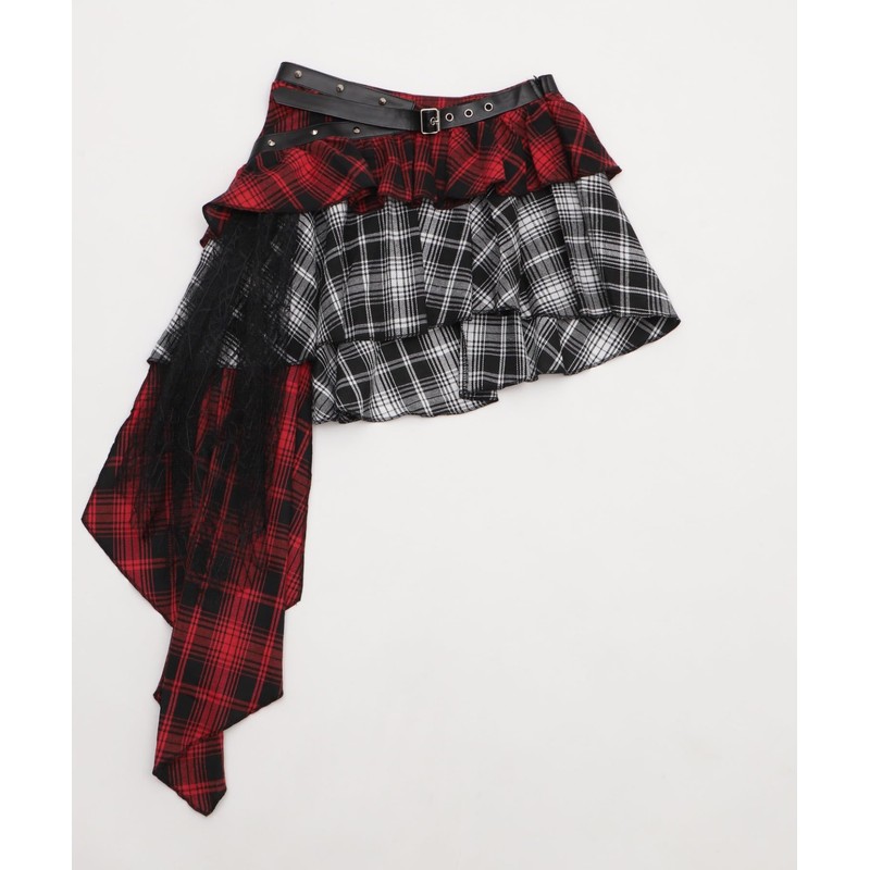 [ウィゴー] Figments パンク レイヤード チェック イレヘム スカート レディース F 柄1