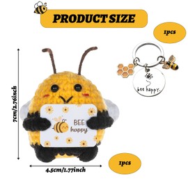 Pack of 2 Pocket Hug Bee Lucky Charm Gifts, Lucky Charm Gift for Girlfriend, Emotional & Funny Positive Energy Potato Pocket Hug Gifts, Personal Gift Idea for Women