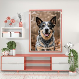 IPISSOI 5D Diamond Art Blue Heeler Australian Cattle Dog Diamond Painting DIY Kits Full Round Drill Rhinestones by Number Embroidery Arts and Crafts for Living Room Home Wall Decor 12x16inch