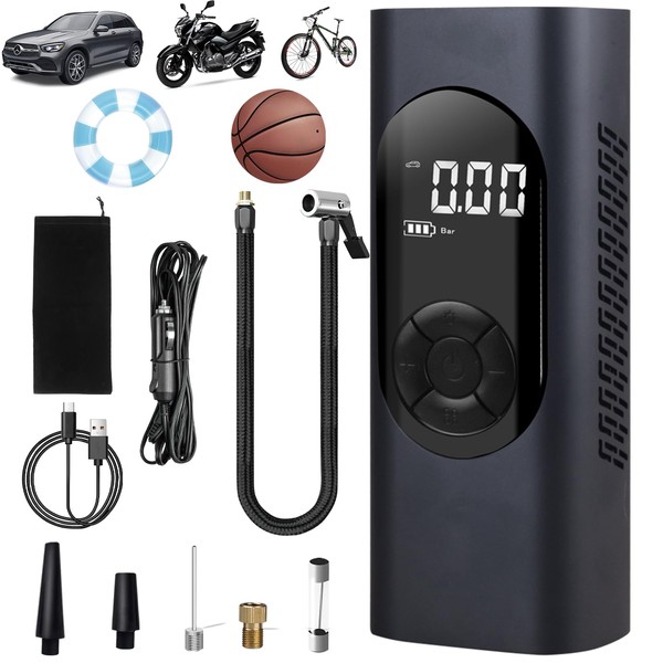 Tire Inflator Portable Air Compressor for Car/Motorcycle/Bicycle Tires 150psi tire