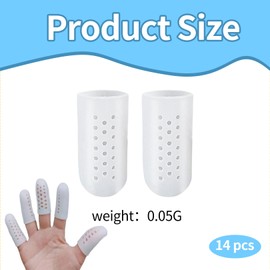 14 Stück Fingerschutz Silikon Gel Fingerlinge,Fingerkuppenschutz nach Verletzung,Fingerschutz bei Verletzung,Finger Sleeves,Fingerschützer Atmungsaktive Neues Material Fingerüberzieher (Weiß)