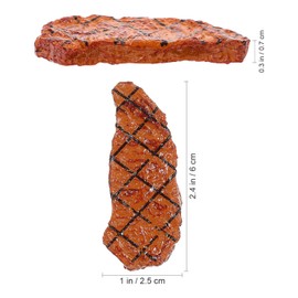 4 Pcs Fake Steak Play Food Set, Realistic Steak for Toddlers, Educational Dramatic Play Food Props for Preschool Classroom Daycare, Kids Cooking Pretend Toys