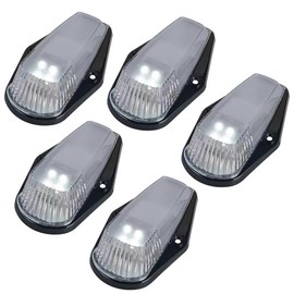 Fullux Clear Lens Cab Roof Running Marker Lights fit Ford/Dodge Ram/GMC/Toyota Pickups Trucks w/Top Clearance Lights White Lights 5Pcs