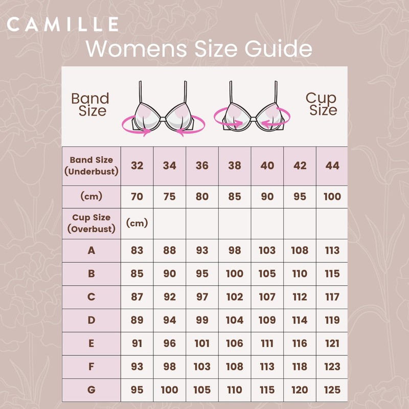 Camille Womens Ladies White Underwired Non Padded Floral Lace Shapewear