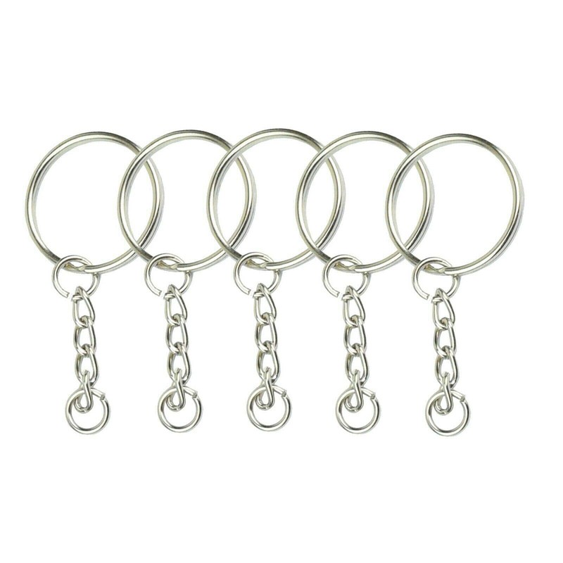 20MM Split Ring with Chain and Screw Key KEYRINGS Keyring
