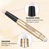 Cream Glitter Eyeshadow Stick - Pearl Shimmer Dual-Ended Eyeshadow Pencil,