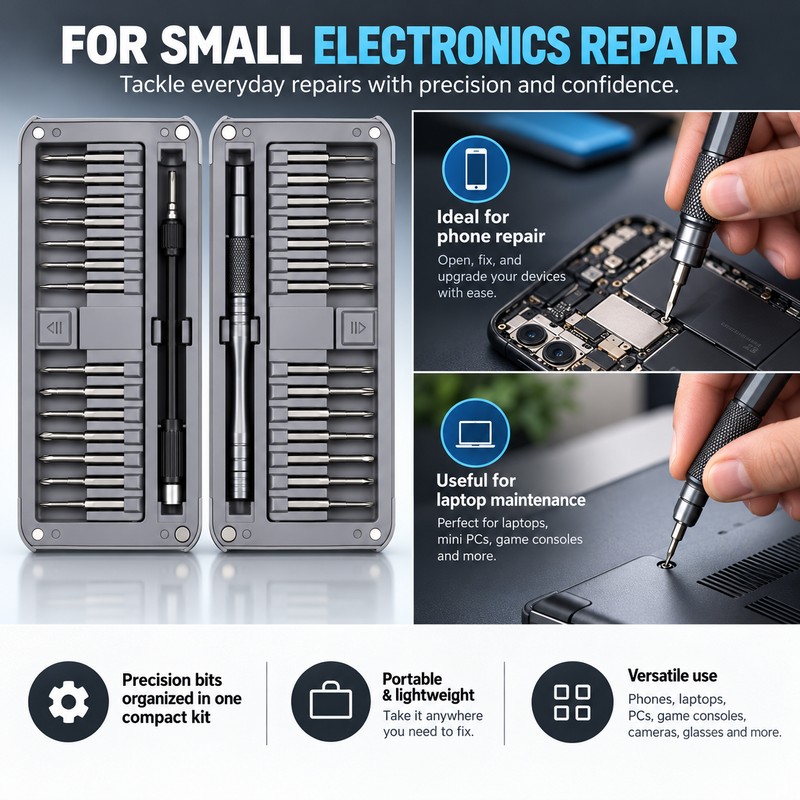 30-in-1 Precision Screwdriver Set for Electronics Repair – Extended Multi-Bit