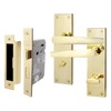 EAI Polished Brass Bathroom Door Handle Set | 1 Pair