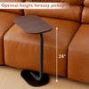 RYONGII C Shaped End Table, Small Side Table for Couch,