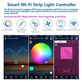 iNextStation Bluetooth Controller RGB LED Strip DC 5-24 V with 44 Buttons IR Remote Control, App Control, Music Sync, Timer, 4-Pin LED Controller for RGB 5050 2835 LED Strip Light