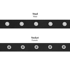 Mandala Crafts Metal Snap Tape for Sewing by Yard - Black Cotton Snap Button Trim Baby Snaps for Sewing - Fastener Button Strips Snap Tape for Baby Clothes 3 Yards Black Snap Tape