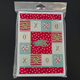Caroline's Treasures Paradise Fish Love Greeting Cards and Envelopes Pack of 8