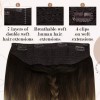 Ugeat Extensiones Cabello Natural 14in Marrón Oscuro A Blanqu 80gr