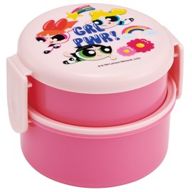 Skater ONWR1AG-A Powerpuff Girls Lunch Box, 16.9 fl oz (500 ml), 2-Tier, Round, Antibacterial, Made in Japan