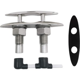 SHENGHUISS Boat Cleats Pull Up Boat Cleat 316 Stainless Steel Pop Up Cleat Heavy Duty Flush Mount Retractable Cleat with Backing Plate and Lock Nuts 6 inch 1 Pack