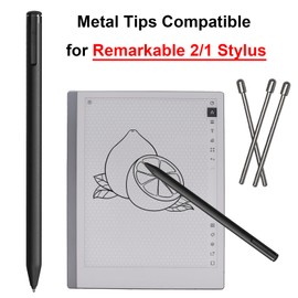6 Pcs Replacement Metal Nibs Compatible with Remarkable 2 Stylus Tips,Metal Tips Replacement for Remarkable 2/1 Pen + Removal Tweezers