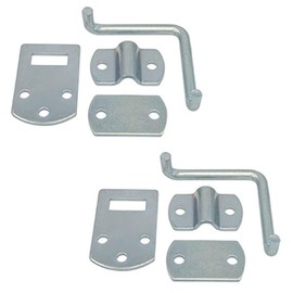 Pkg of (2) Corner Gate Latch Sets for Stake Body Gates - Clear Zinc