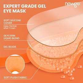 NEWGO Eye Mask, Cooling Mask, Face Cooling Mask for Migraines, Headaches, Swollen, Tired Eyes, Dark Circles, Sinus Pain (Orange)