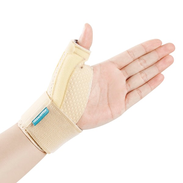 Thx4COPPER Thumb Splint and Wrist, Adjustable, Breathable Orthosis Stabiliser for Relief of Tendinitis, Arthritis Pain in the Carpal Tunnel, Sports Protection, Sprain Recovery - L/XL