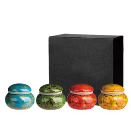 DYUEE Small Urn for Human Ashes Or Pet 4 PCS, 1.7'' Mini keepsake urn n for Family & Loved Ones Burial Ash Storage(Blue,Green,Red, Yellow)