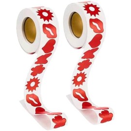 Artibetter Pegatinas Bronceadoras Cuerpo en Verano, 2 Rollos Autoadhesivos de Papel Rojo Resistentes al Desvanecimiento para Decorar Calendarios y Postales