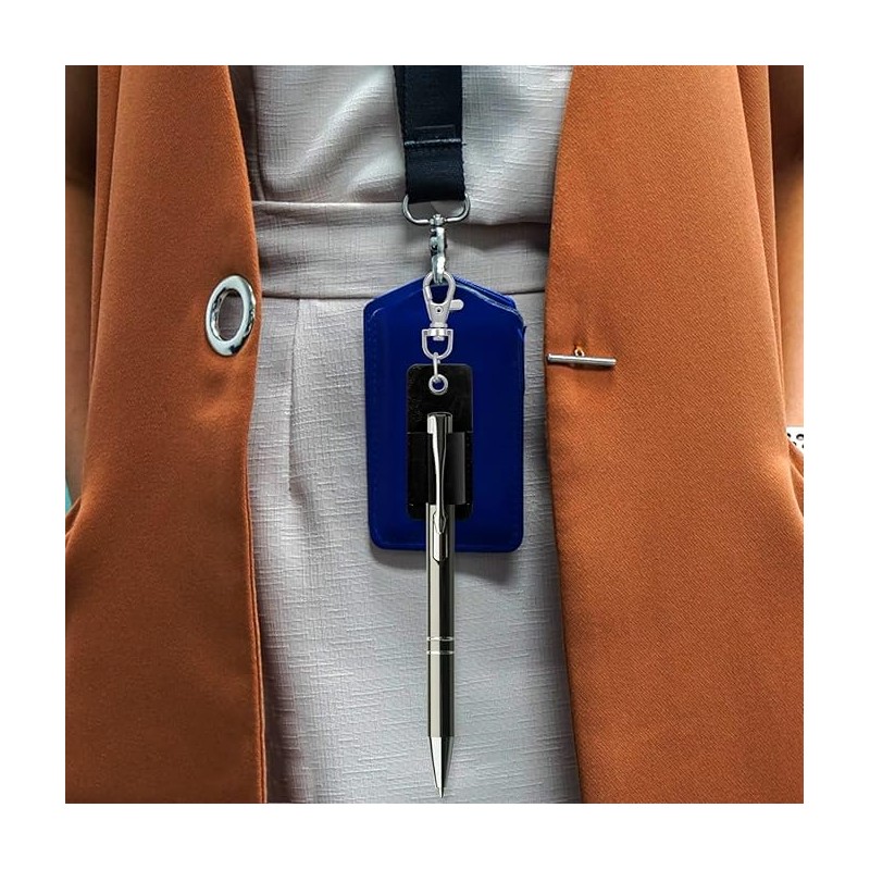 4 Pieces Portable Lanyard Pen Holder, Leather Pen Pouch Holder