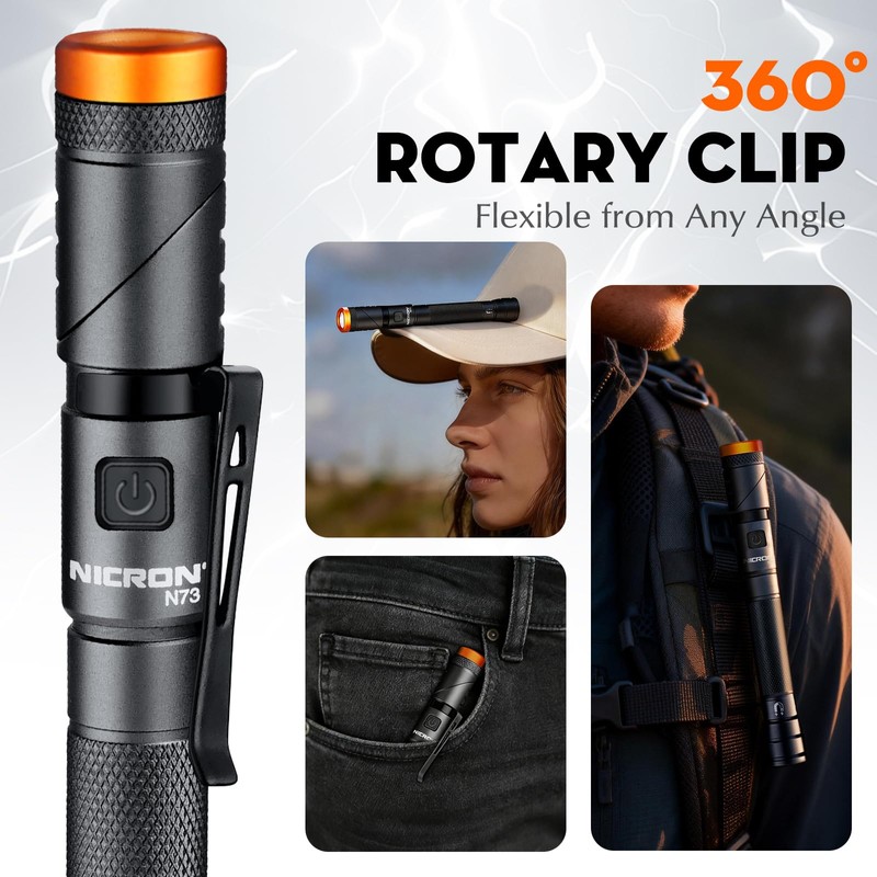 COSMOING Rechargeable Magnetic Flashlight 90 Degree