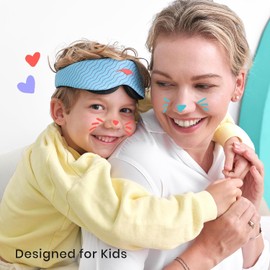 Manta Kids Mask – Antifaz para Dormir Infantil con Copas Ajustables, Cómodo Suave y Divertido, Transpirable y Lavable a Máquina, Para Niñas y Niños de 6+ Años (Azul Glaciar)