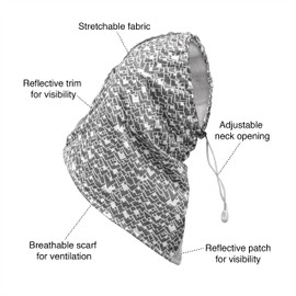 Kurgo Dog Scruff Scarf, Dog Snood, Dog Neck and Ears Warmer, Scarf for Pets, Protects Dog in Cold Weather, Small, Charcoal/White