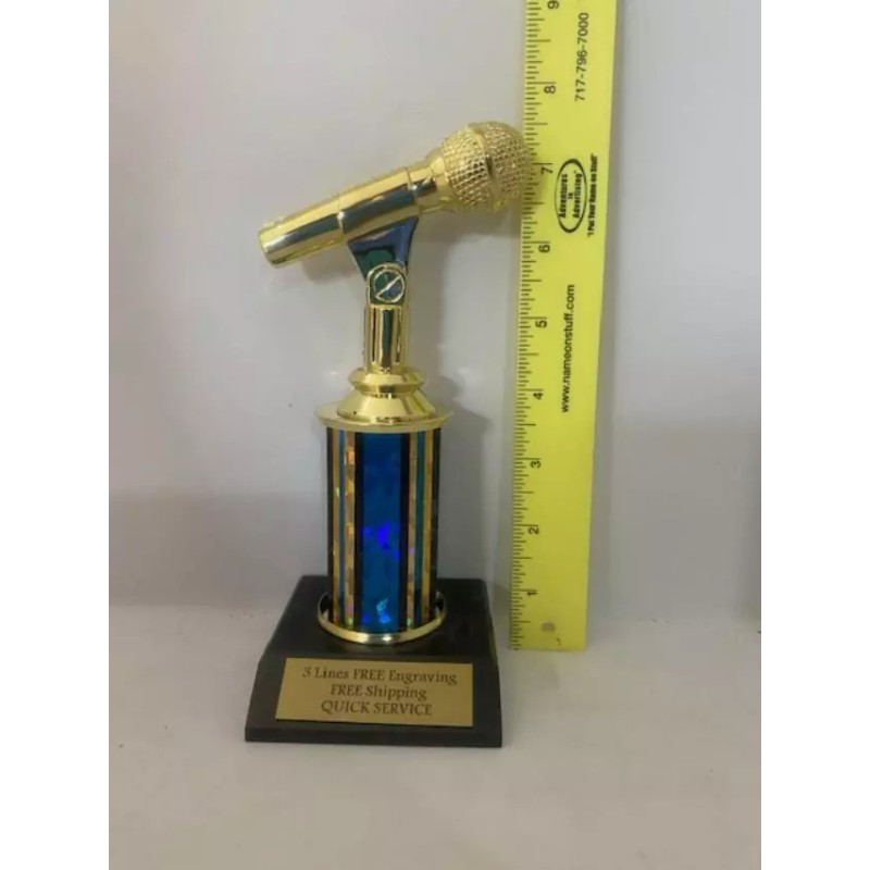 Microphone Karaoke Music mic Trophy FREE Engraving