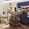 WLIVE Narrow Side Table with 2 USB Ports and 2