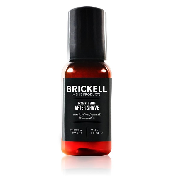 Brickell Men's Instant Relief Aftershave for Men, Natural and Organic Soothing After Shave Balm to Prevent Razor Burn 2 Ounce, Unscented