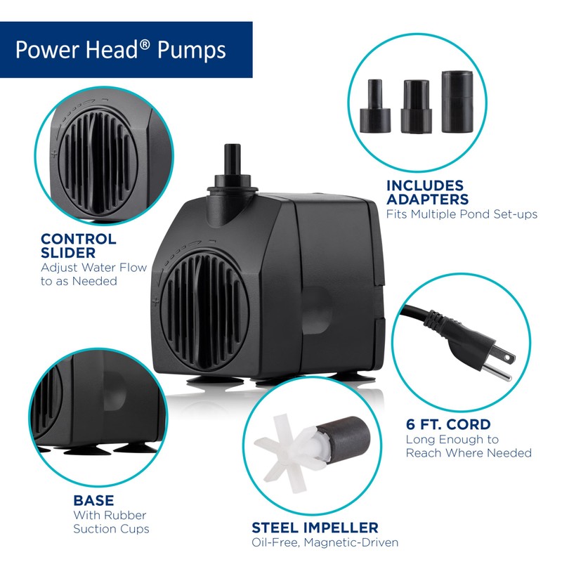 Alpine Corporation Outdoor Decor Power Head Pump for Small to