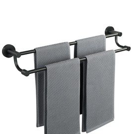 Alise Bath Double Towel Bars,Towel Hanger Towel Racks for Bathroom,Wall Mount Towel Holder SUS304 Stainless Steel Towel Rails 24 Inch,Matte Black,GOY4600-B