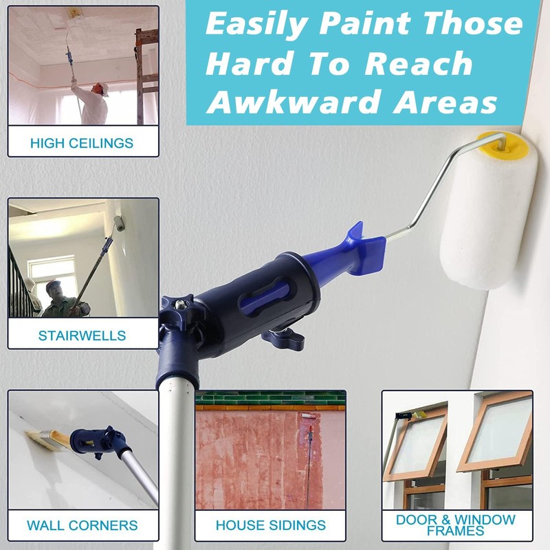 Multi-Angle Paint Brush Extender Set,Multi-Angle Paint Brush Extension Pole,1m Stainless