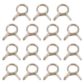 QUARKZMAN 15 Stück Doppeldraht-Federschlauchschellen, 7 mm Innendurchmesser Passend für 7-8 mm Außendurchmesser Schlauch Kraftstoffleitung Silikonschlauch Clips, Farbe Zink