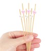 Blulu 200 Pieces Cocktail Picks 4.7 Inch Fruit Sticks Pearl