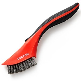 DEKTON DT85970 Soft Grip Stainless Steel Wire Brush, Black/Red