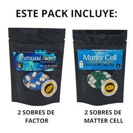 Factor de Transferencia y Matter Cell Alga AFA regenerador celular 240 capsulas 4 sobres resellables