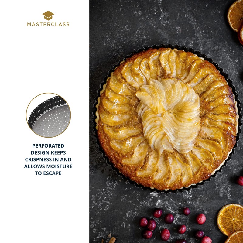 MasterClass KCMCCB39 Crusty Bake 20 cm Perforated Quiche Tin with