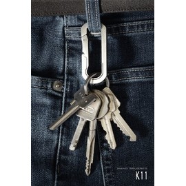 Mas Design Premium Grade 5 Titanium Key Carabiner - K11 (Stone Tumbled Finish)