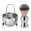 Cocoarm Stainless Steel Shaving Brush, Beard Brush Holder Stand, Soap
