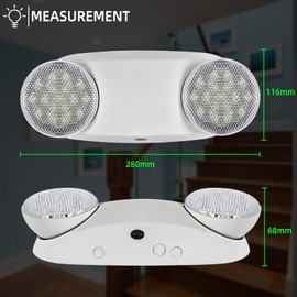 Enjvvs LED Emergency Lighting with Battery Backup & Two Adjustable Heads, Battery for 90 Minutes Emergency Duration, Combo for Business, 120V/277V AC, UL Listed, 2 Pack