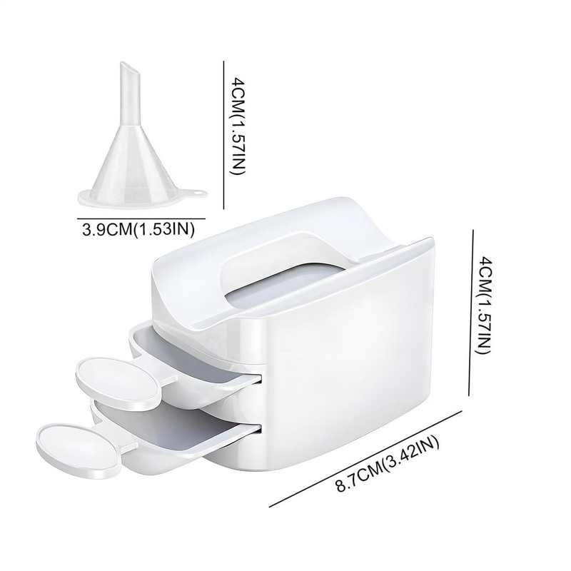 Nail Dip Powder Tray | Portable Double Layer Powder Tray,Glitter