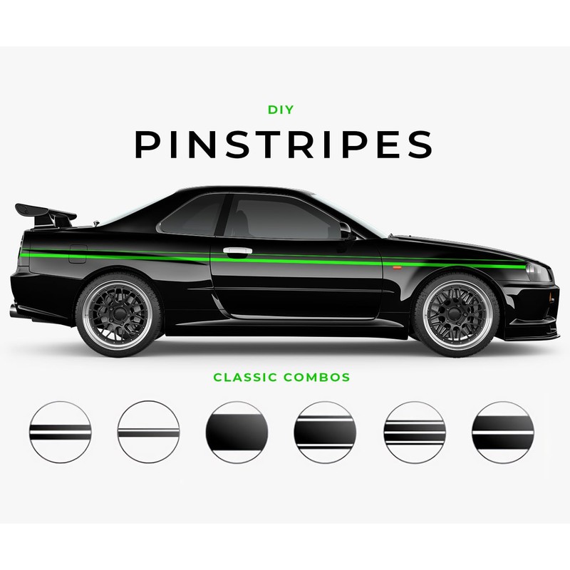 VViViD Vinyl Tape Pinstripe Green Fluorescent Neon Gloss Adhesive Automotive